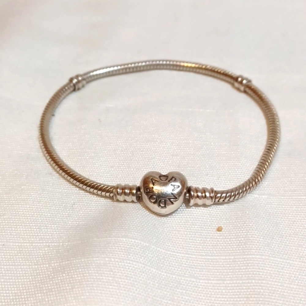 Pandora Heart Love‎   925 Silver Woman's Chunky Rope  Bracelet 15 Gg
